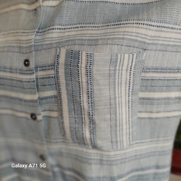 ๐ FINAL PRICE DROP Billabong Easy Movin Button Up Shirt Blue Woven Sz S - Picture 6 of 14